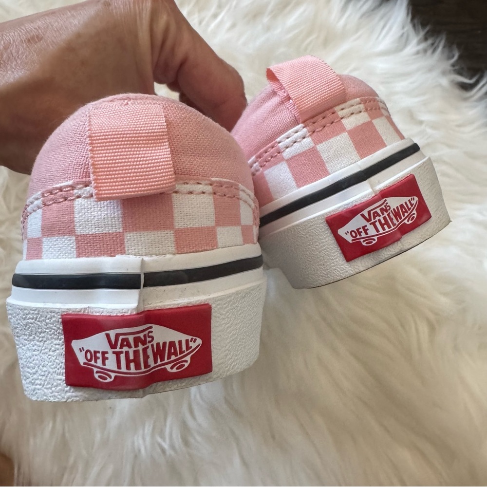 Vans Kids Pink Checkered Slip-On Shoes sneakers - Picture 4 of 6